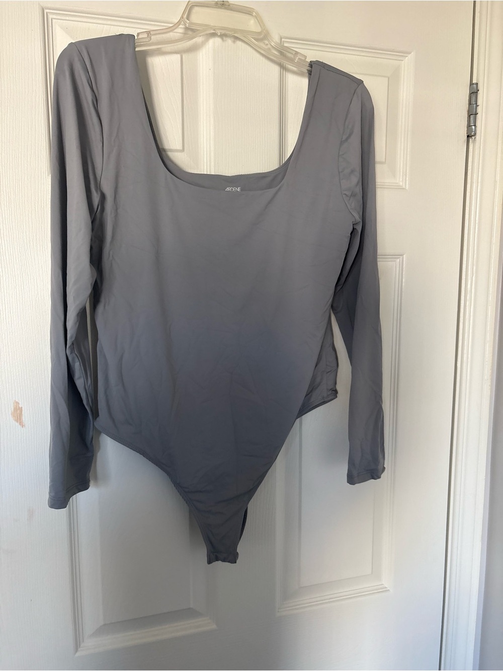Ardene Long Sleeve Scoop Neck Bodysuit - Light Gray